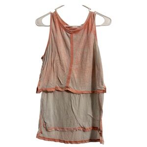 Calvin Klein Pink Soft Double Layered Sleeveless Workout Tank Top Crew Neck